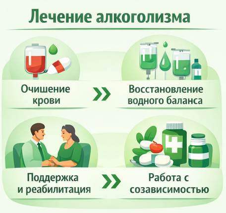 лечение алкоголизма в Покрове этапы